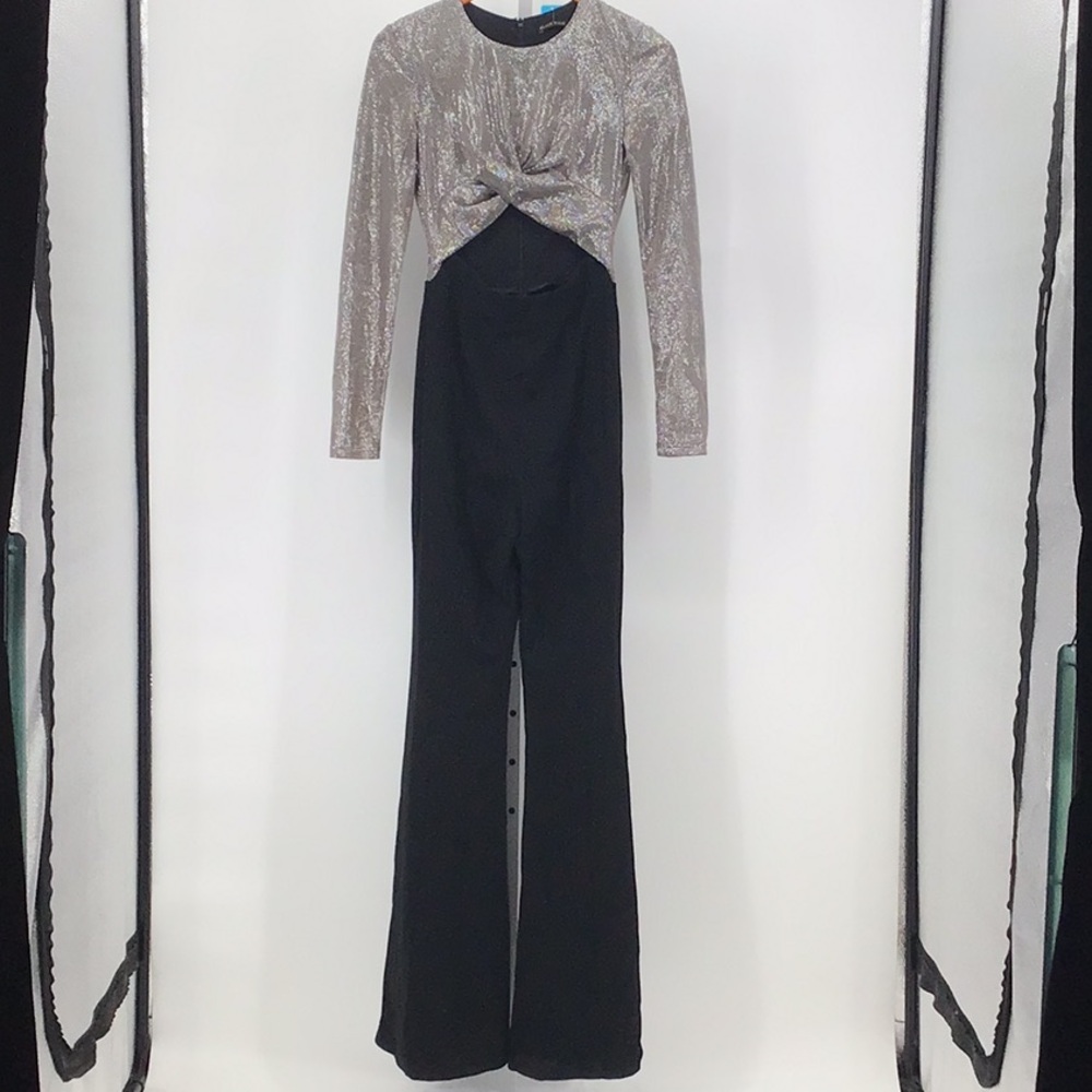Black Halo Black and Silver Jumpsuit